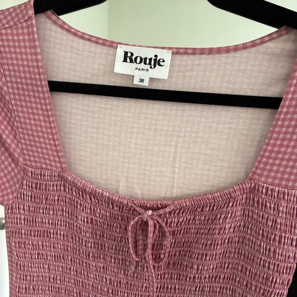 Rouje pink gingham dress - Picture 3 of 3